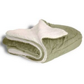 Micro Mink Sherpa Blanket 50"X60" (Embroidered)--Sage Green ***FREE RUSH***